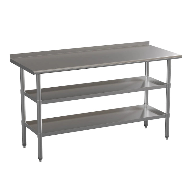 Table de travail de cuisine en acier inoxydable