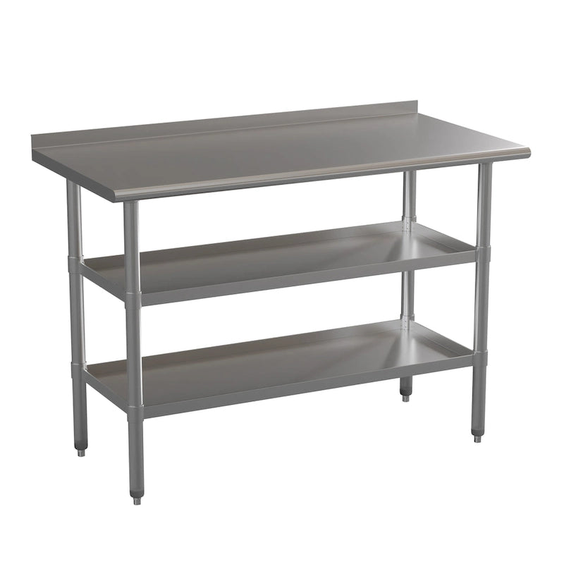Table de travail de cuisine en acier inoxydable