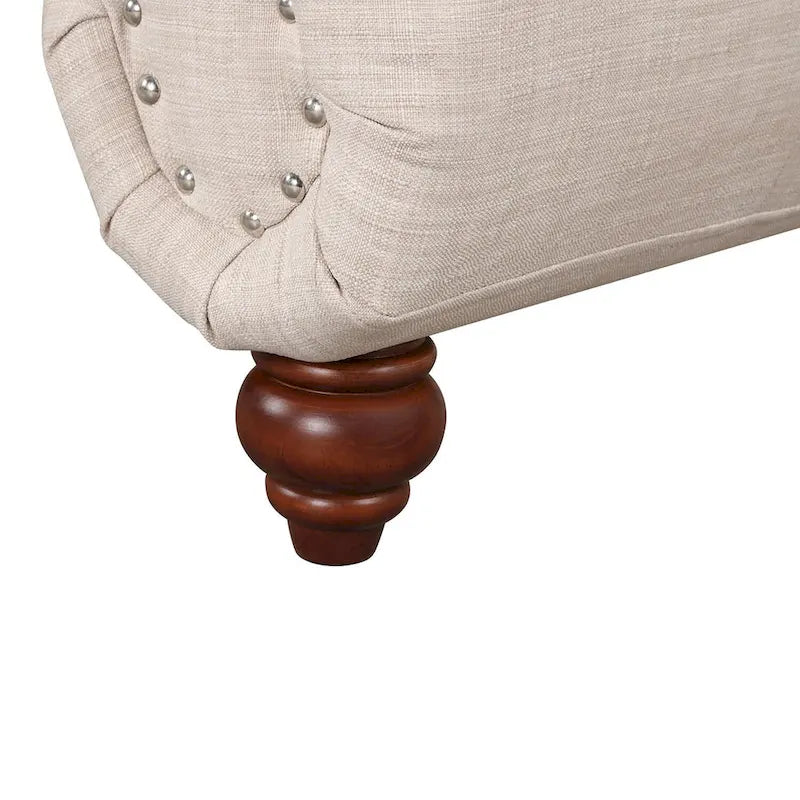 Chaise longue moderne en velours sans accoudoirs avec 1 coussin cylindrique
