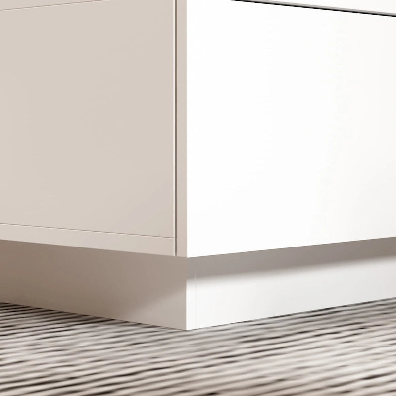 Table basse blanche contemporaine, contour LED coloré – 55,1 W