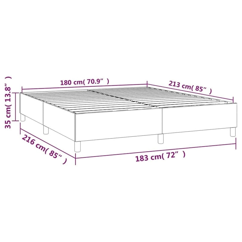 Cadre de lit Sommier Lit plateforme Sommier de matelas Chambre Tissu