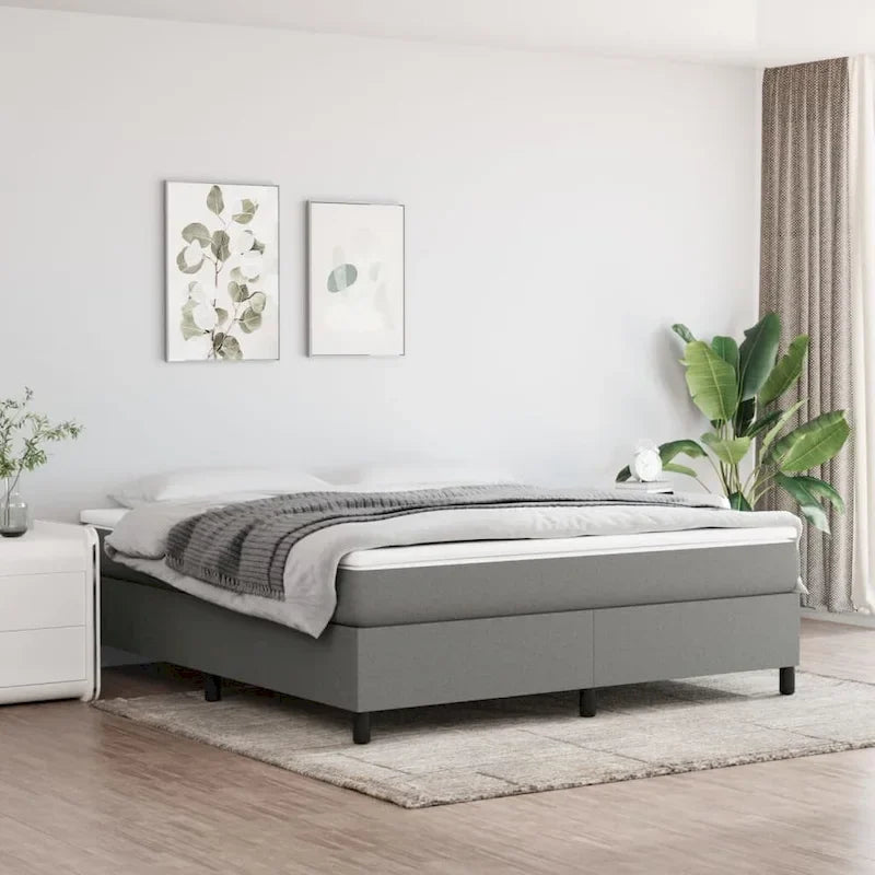 Cadre de lit Sommier Lit plateforme Sommier de matelas Chambre Tissu