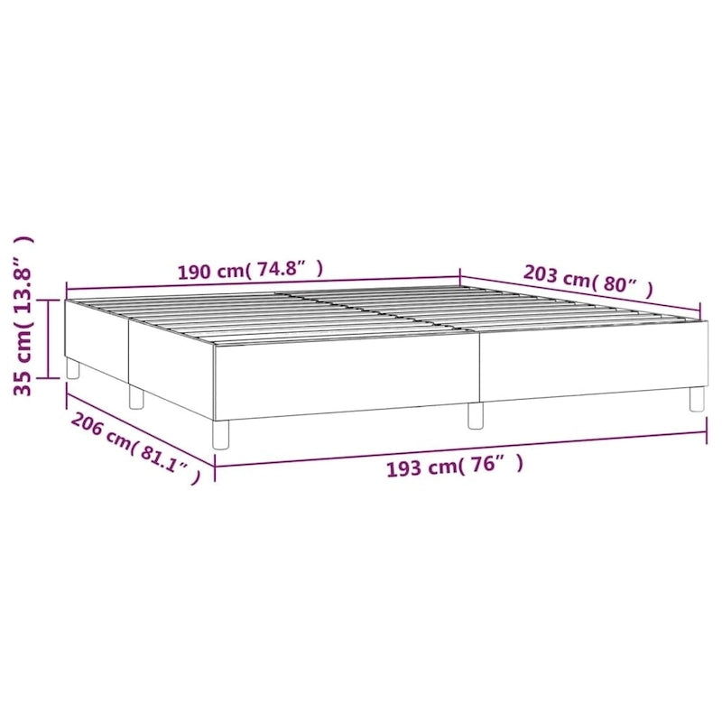 Cadre de lit Sommier Lit plateforme Sommier de matelas Chambre Tissu