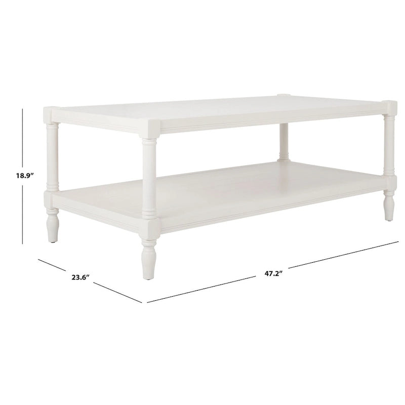 Table basse blanche - 47,2 x 23,6 x 18,9 - 47Lx24Px19H