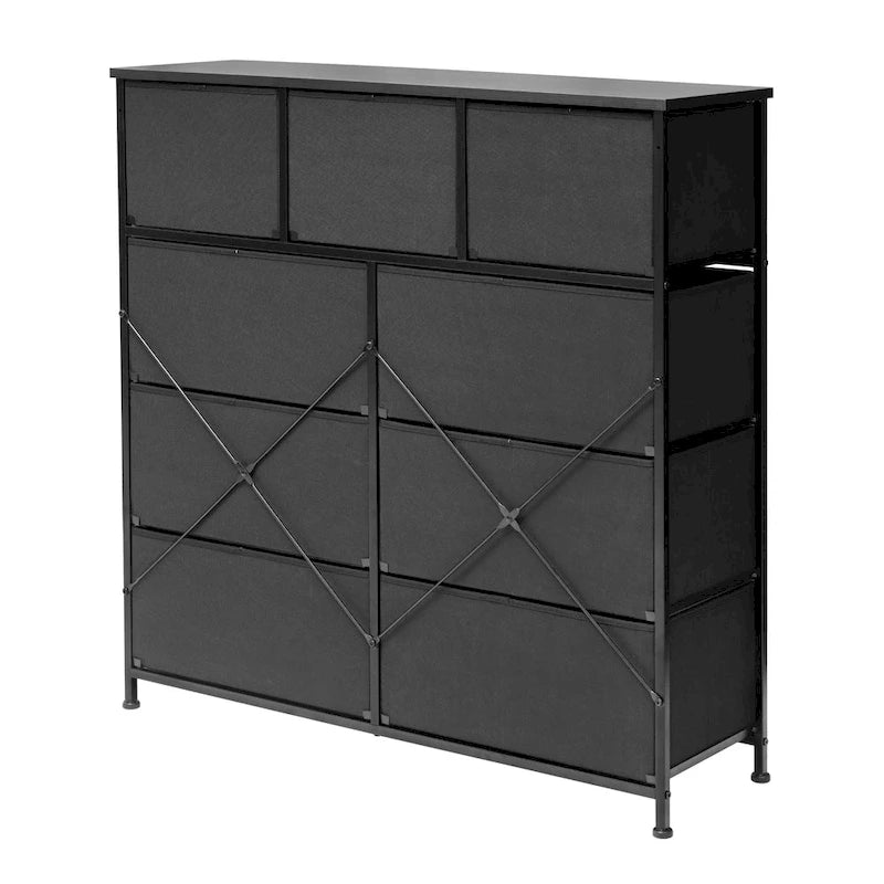 Commode de rangement en tissu à 9 tiroirs extra large