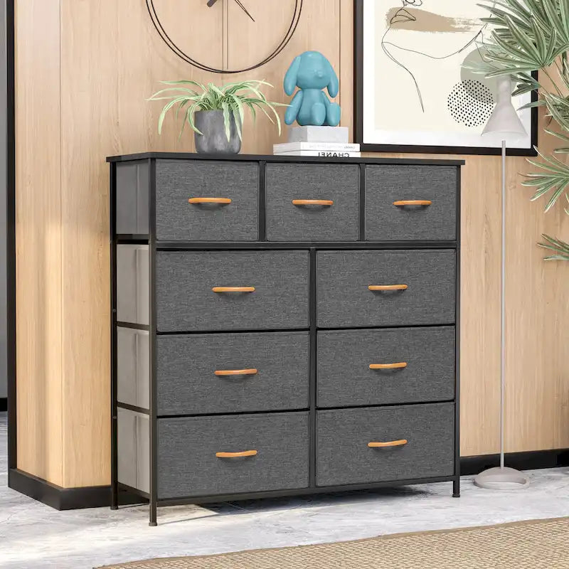Commode de rangement en tissu à 9 tiroirs extra large