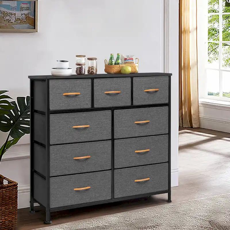 Commode de rangement en tissu à 9 tiroirs extra large