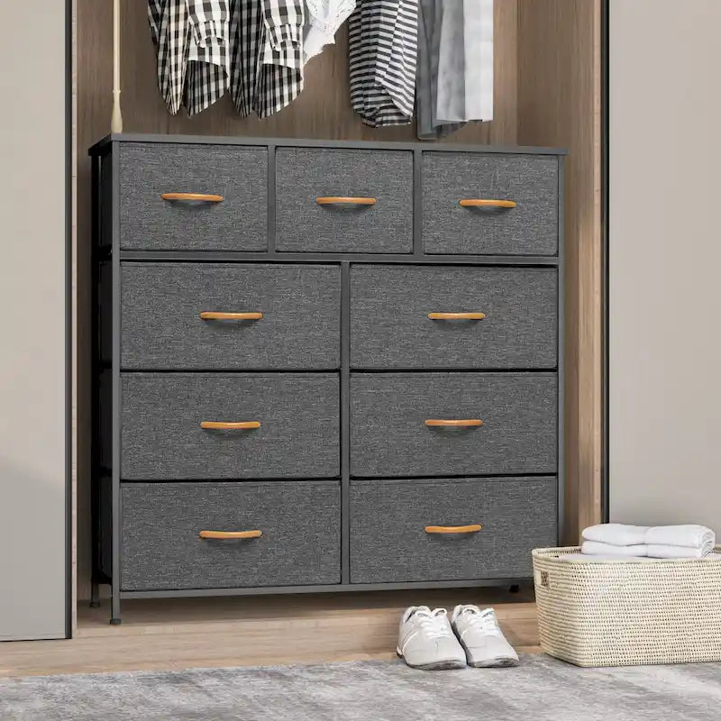 Commode de rangement en tissu à 9 tiroirs extra large