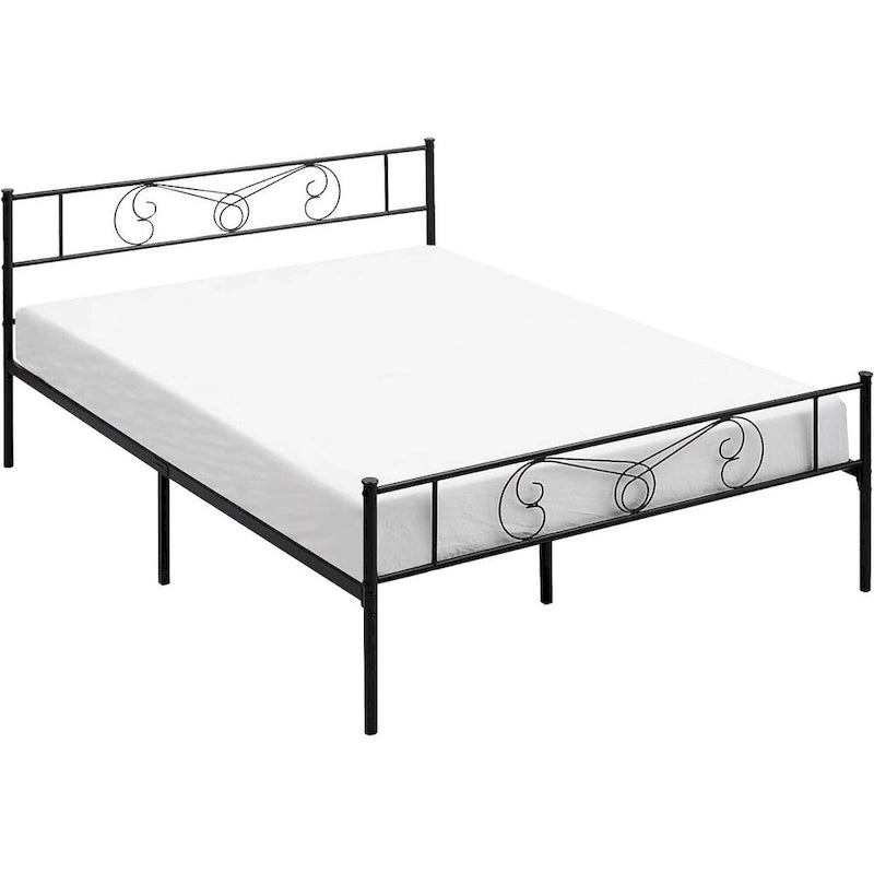 Lit avec rangement, avec tête et pied de lit à motif vintage, supporte jusqu'à 360 kg