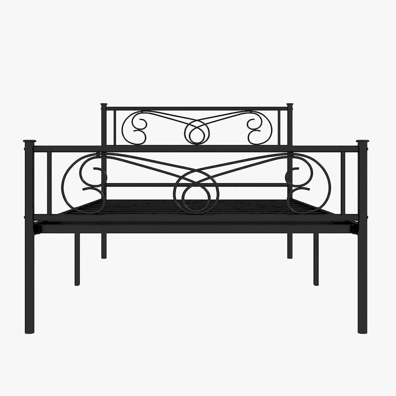 Lit avec rangement, avec tête et pied de lit à motif vintage, supporte jusqu'à 360 kg