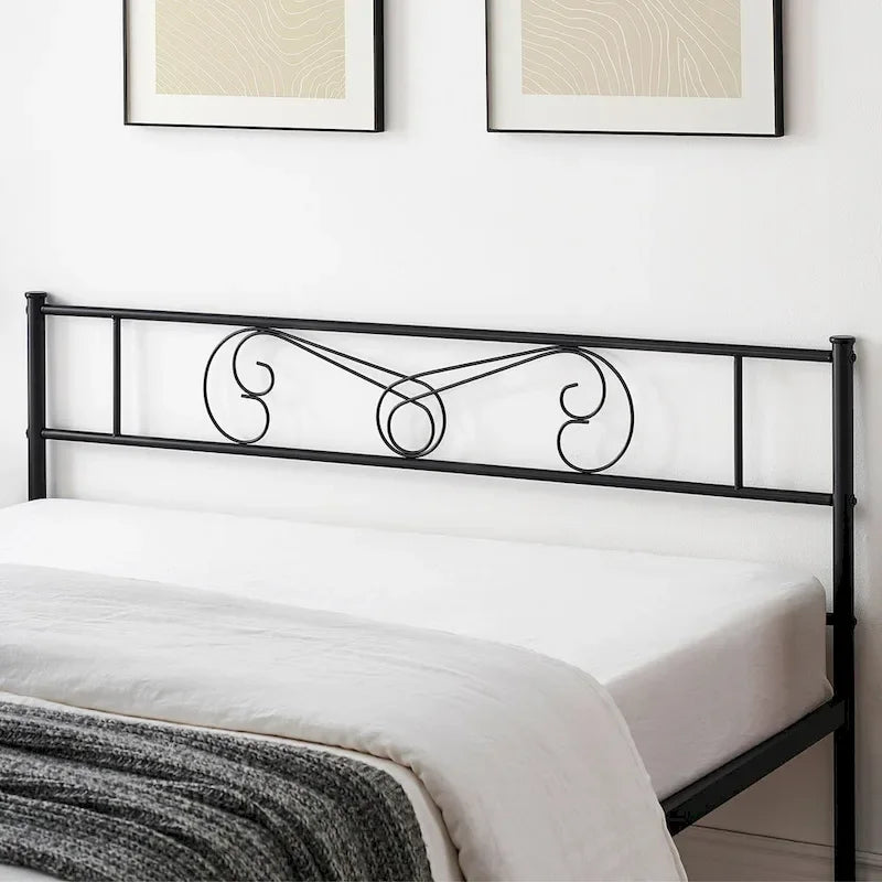 Lit avec rangement, avec tête et pied de lit à motif vintage, supporte jusqu'à 360 kg