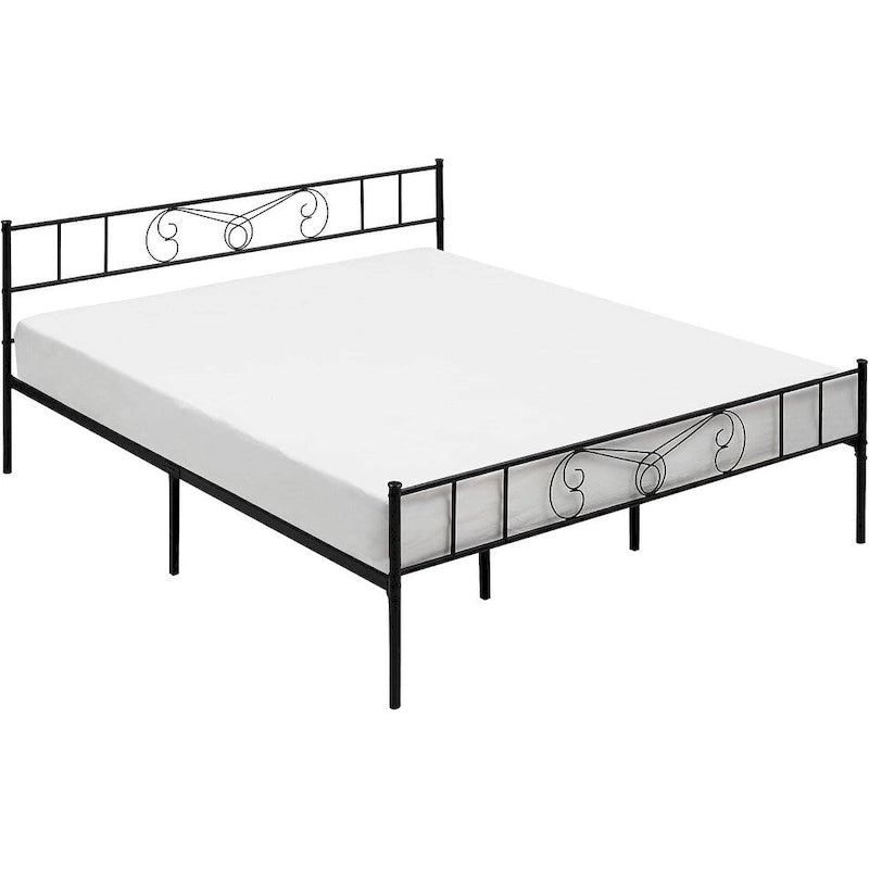 Lit avec rangement, avec tête et pied de lit à motif vintage, supporte jusqu'à 360 kg