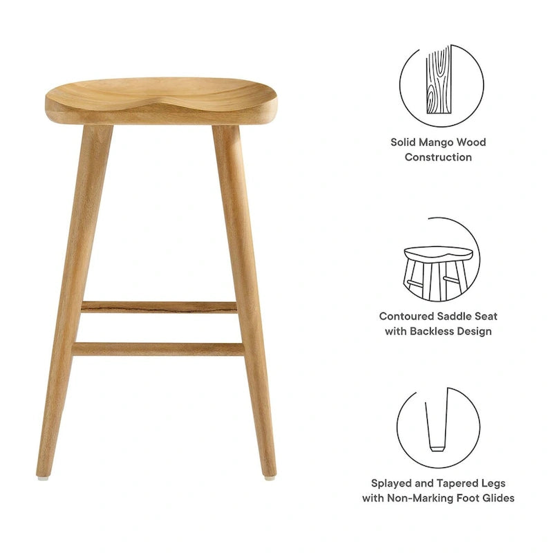 Tabourets de comptoir en bois sans dossier