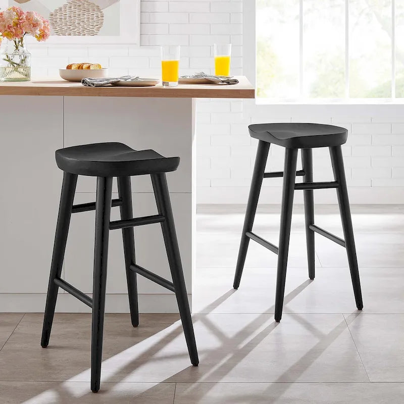 Tabourets de comptoir en bois sans dossier