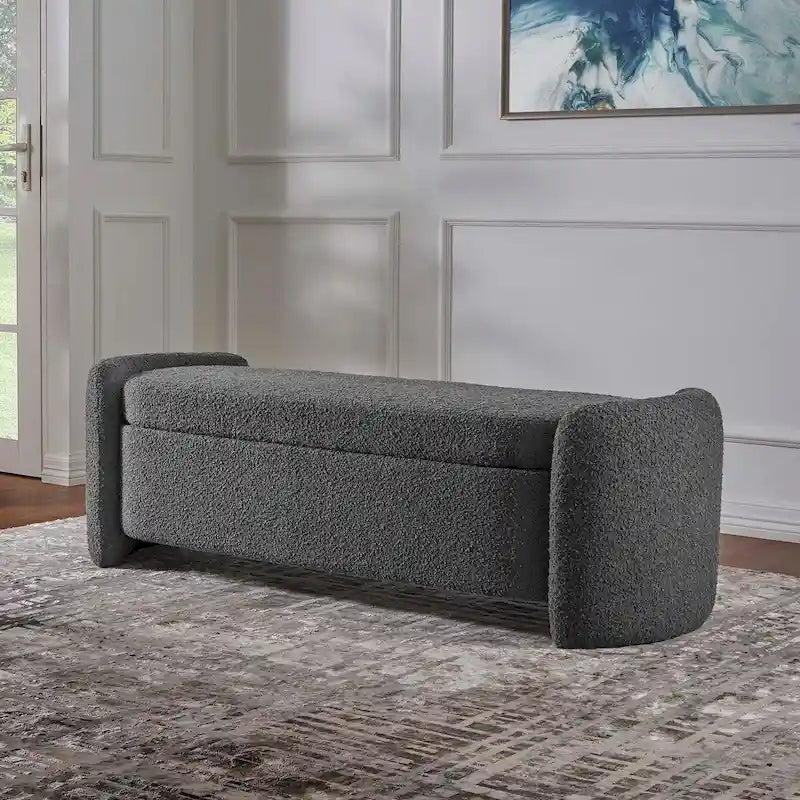 Banc rembourré en bouclette