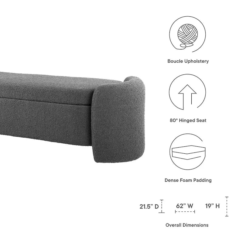 Banc rembourré en bouclette