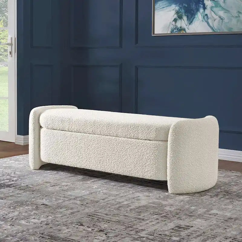 Banc rembourré en bouclette