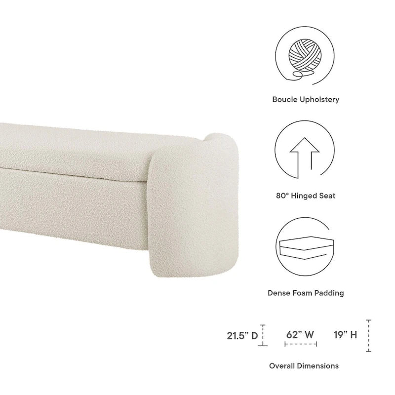 Banc rembourré en bouclette