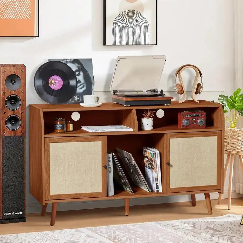 Grand Meuble pour Platine Vinyle - 48,42P x 15,74L x 29,52H