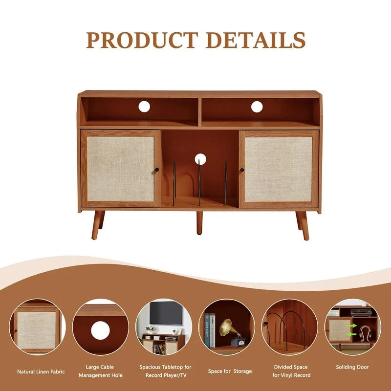 Grand Meuble pour Platine Vinyle - 48,42P x 15,74L x 29,52H