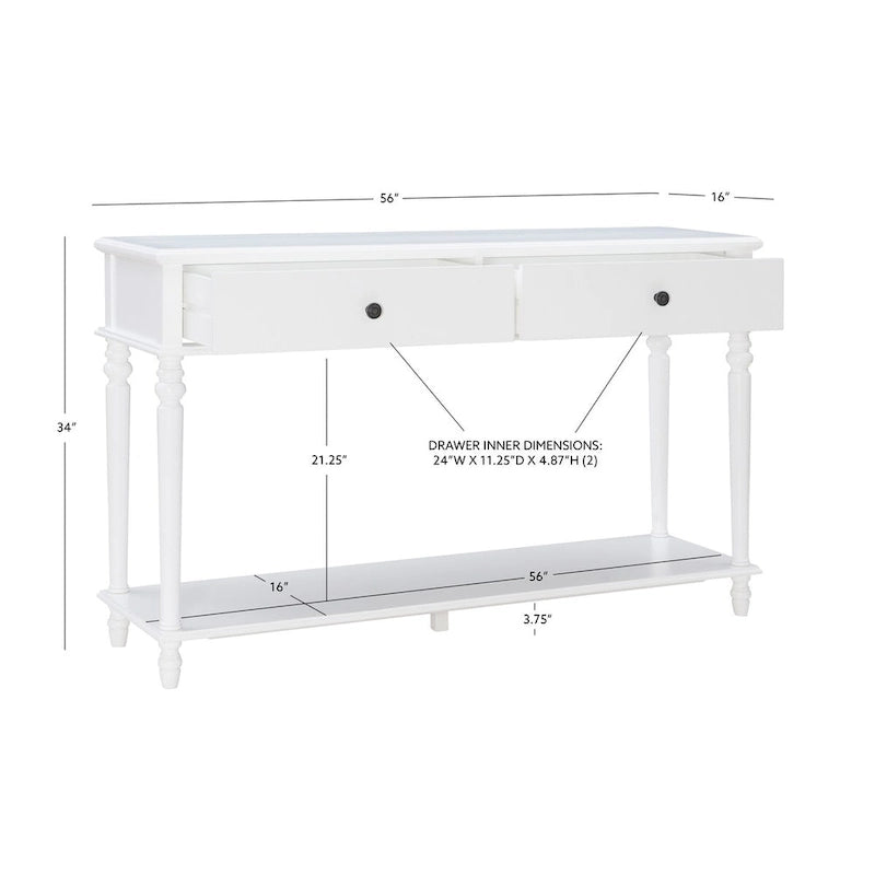 Console en bois blanc