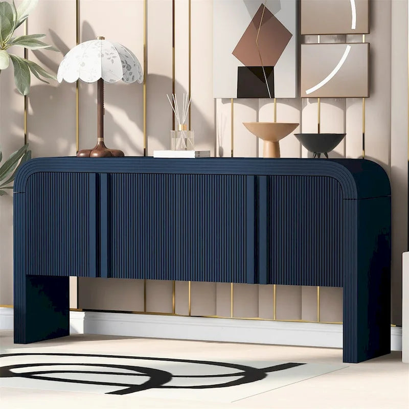 Armoire de rangement rayée à 4 portes
