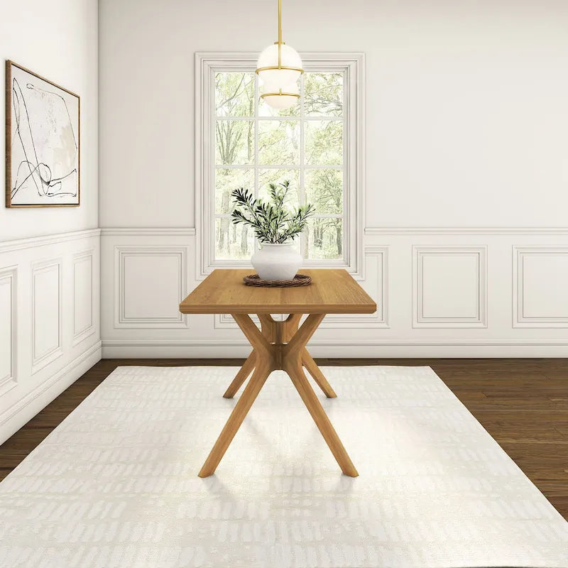 Table à manger rectangulaire à piètement croisé