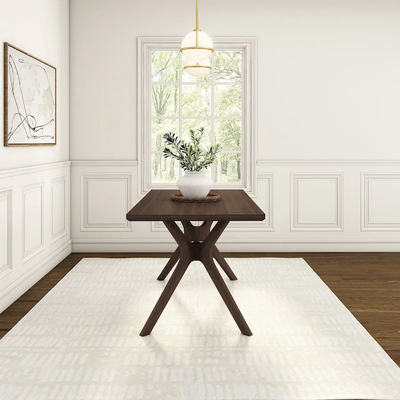 Table à manger rectangulaire à piètement croisé
