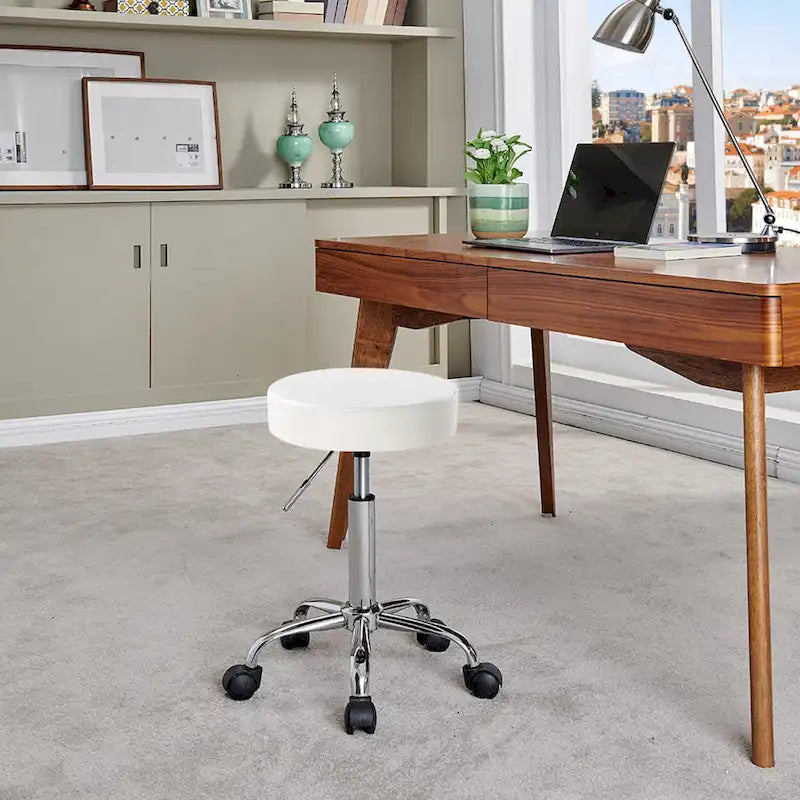 Tabouret roulant de salon/spa en similicuir sans dossier