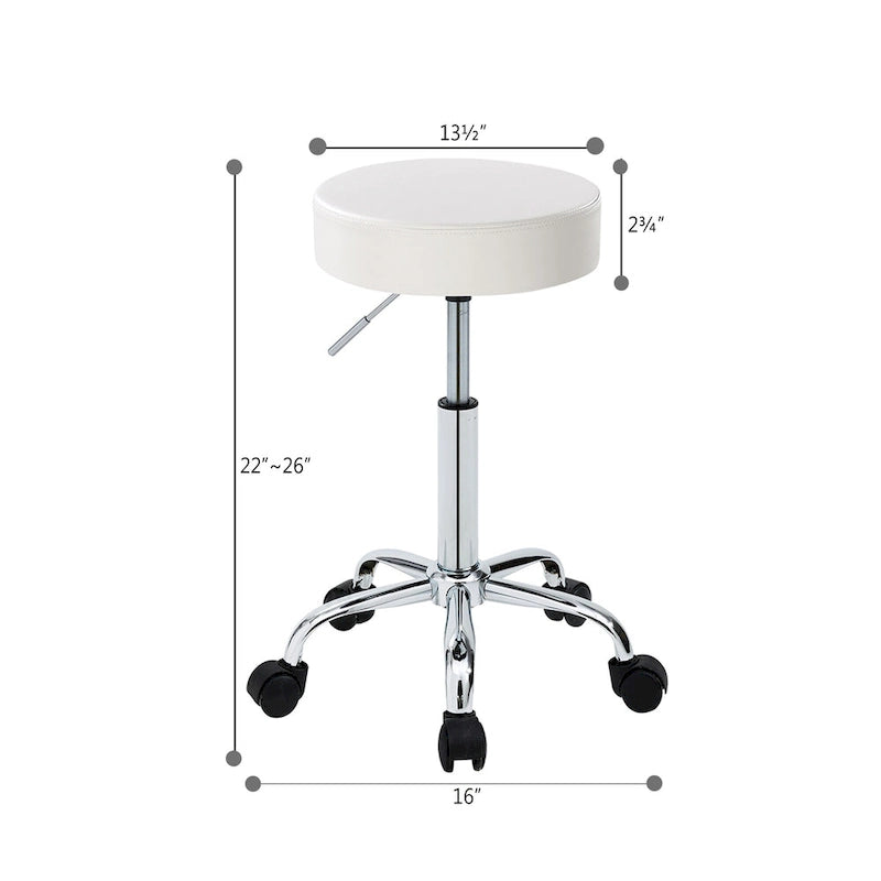 Tabouret roulant de salon/spa en similicuir sans dossier