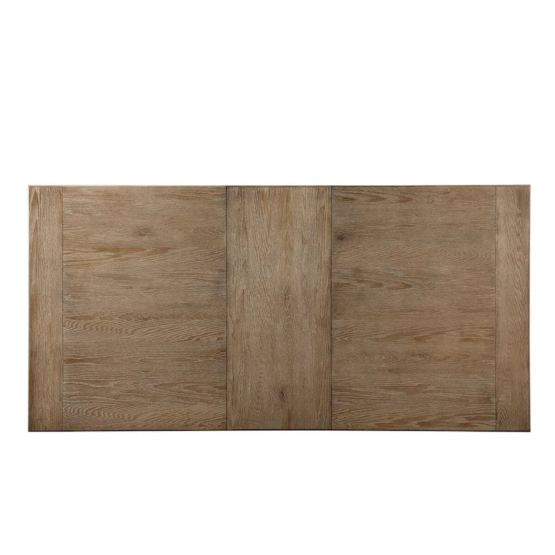 Table à manger en bois de 68 pouces avec piètement à tréteaux orné, marron