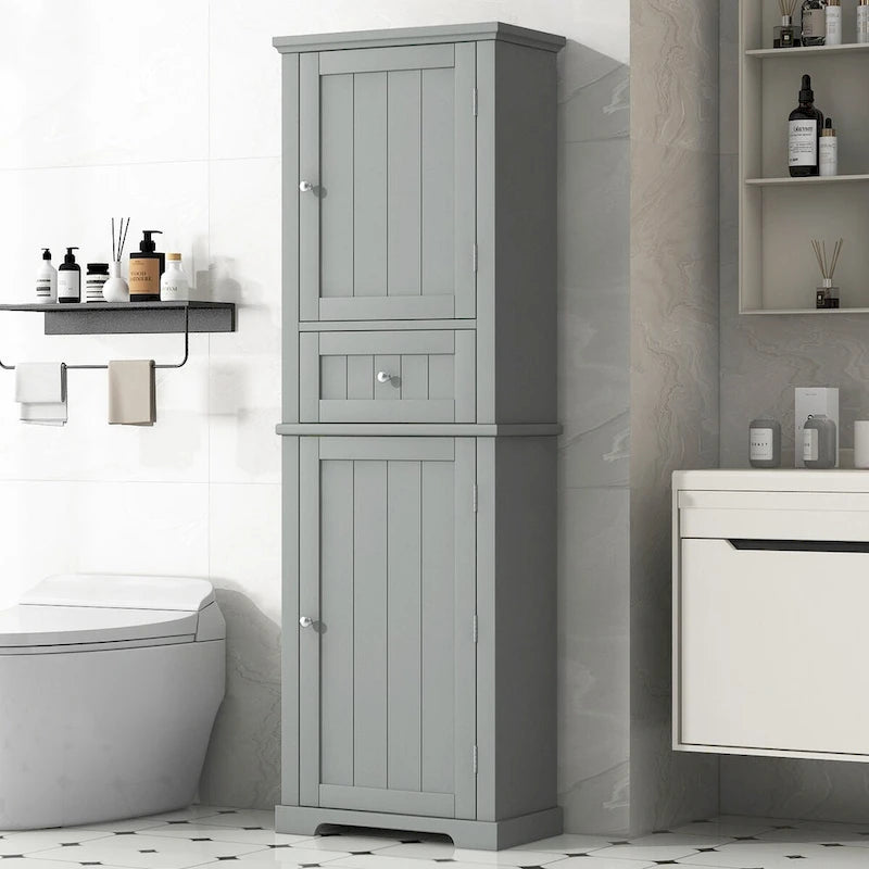Meuble de Rangement Haut de Salle de Bain avec Tiroir et Étagère Réglable