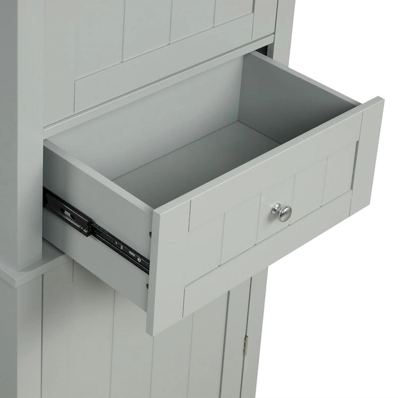 Meuble de Rangement Haut de Salle de Bain avec Tiroir et Étagère Réglable