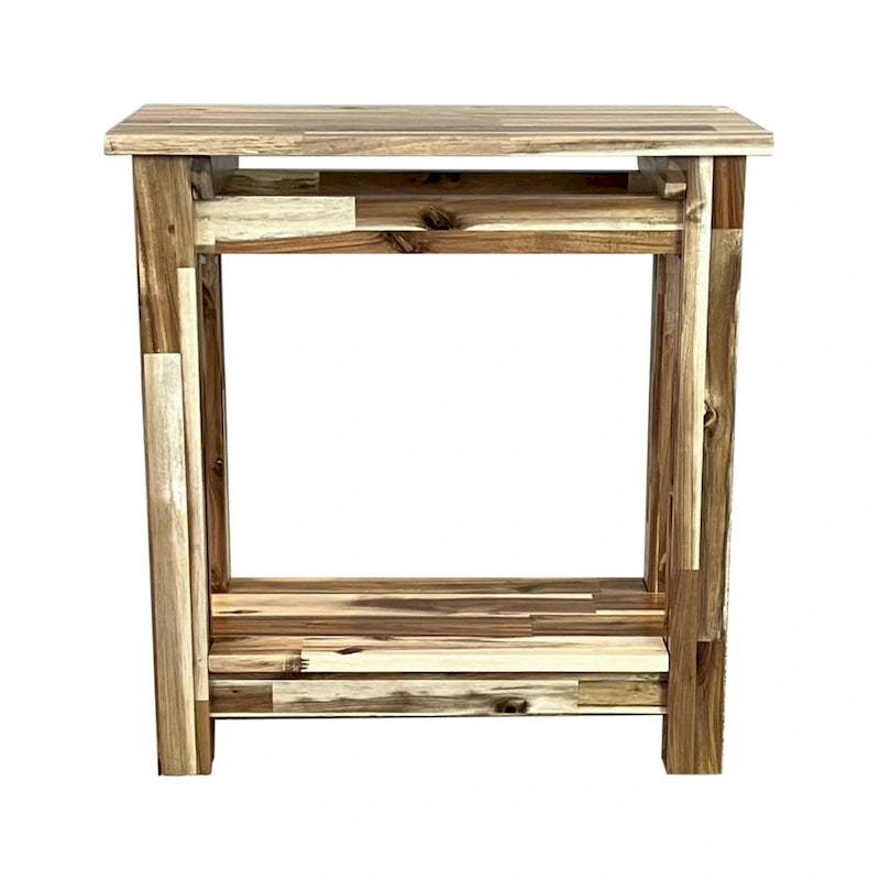 Table inclinable architecturale en bois d'acacia avec étagère