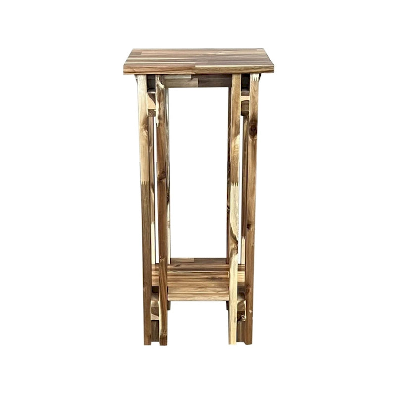 Table inclinable architecturale en bois d'acacia avec étagère