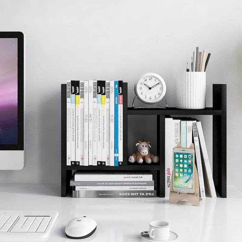 Étagère de Rangement de Bureau en Bois avec Rangement