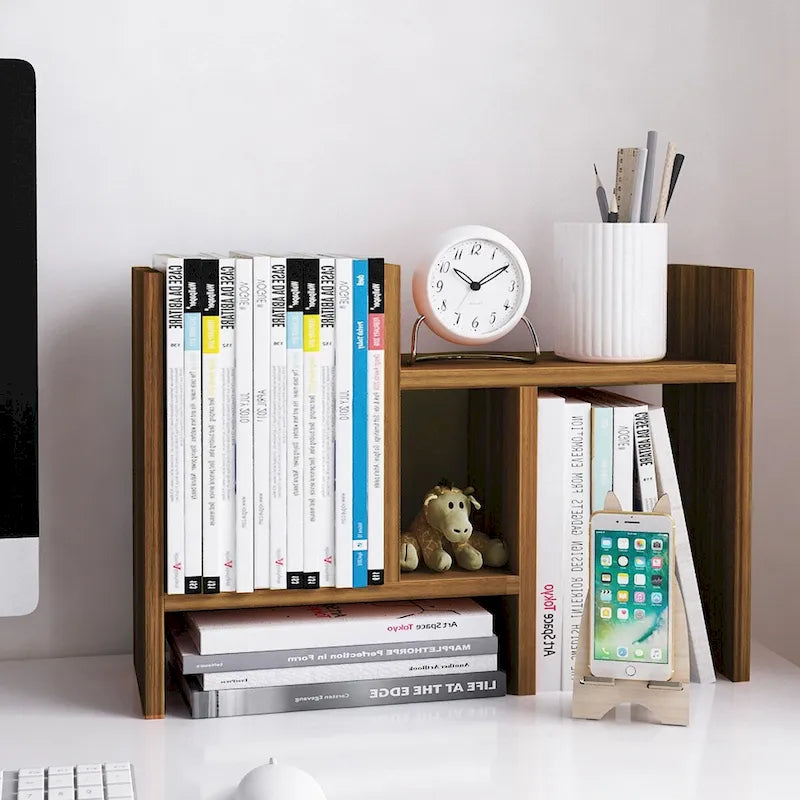 Étagère de Rangement de Bureau en Bois avec Rangement