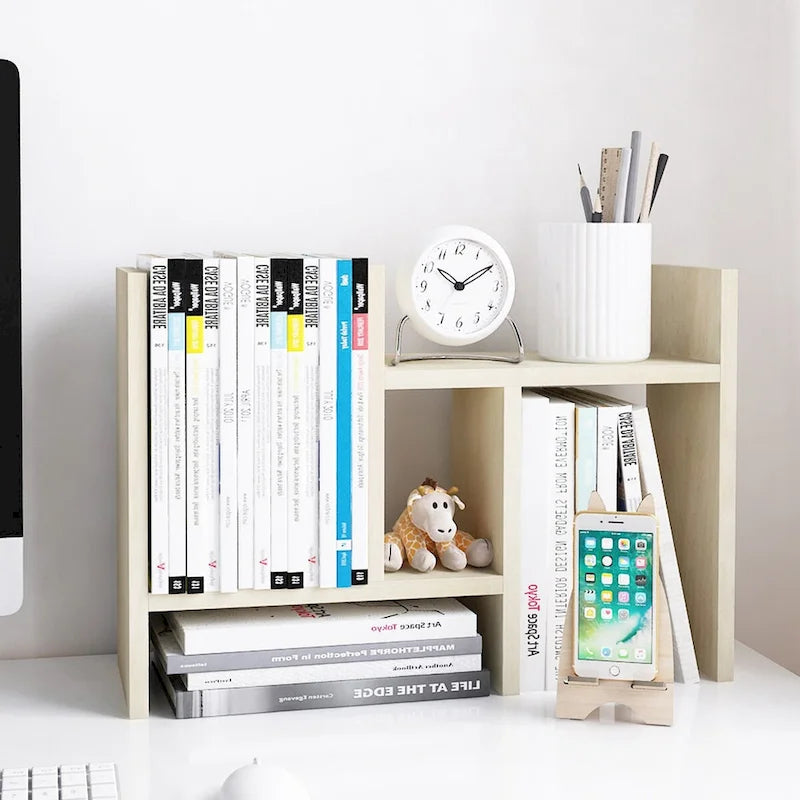 Étagère de Rangement de Bureau en Bois avec Rangement