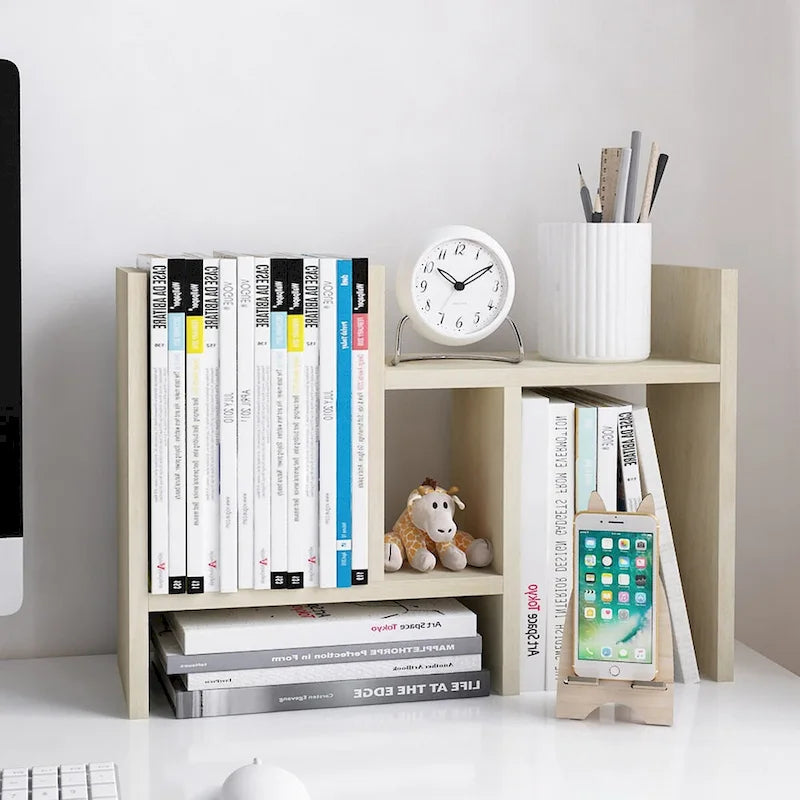 Étagère de Rangement de Bureau en Bois avec Rangement