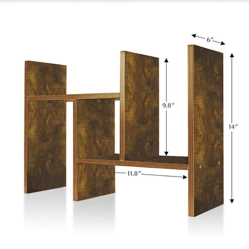 Étagère de Rangement de Bureau en Bois avec Rangement