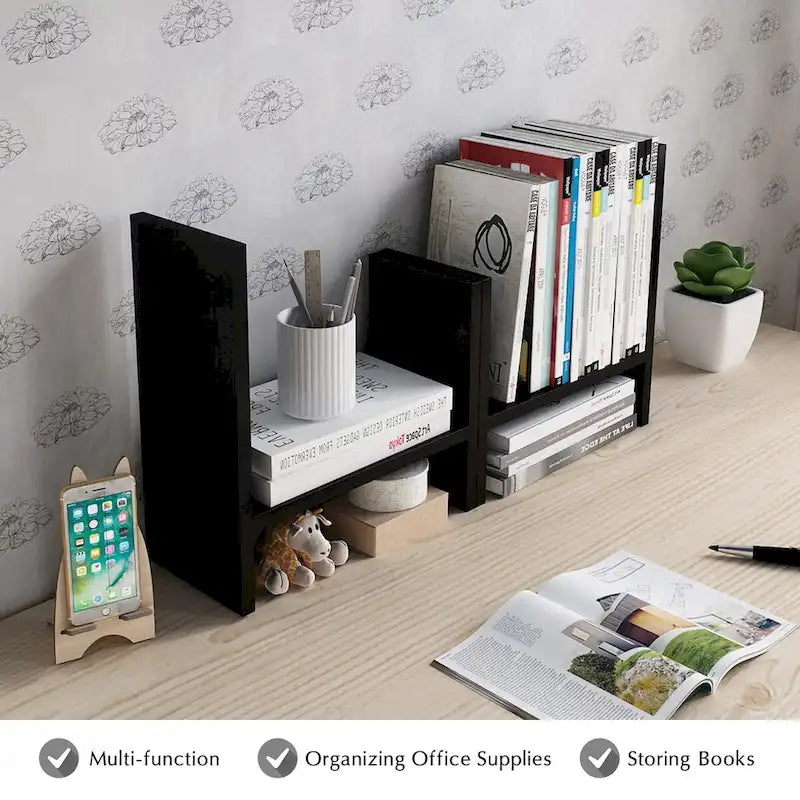 Étagère de Rangement de Bureau en Bois avec Rangement
