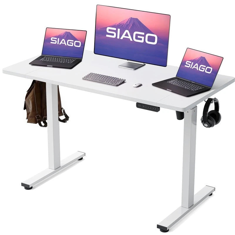 Bureau d'ordinateur 48 x 24 pouces, électrique, réglable en hauteur