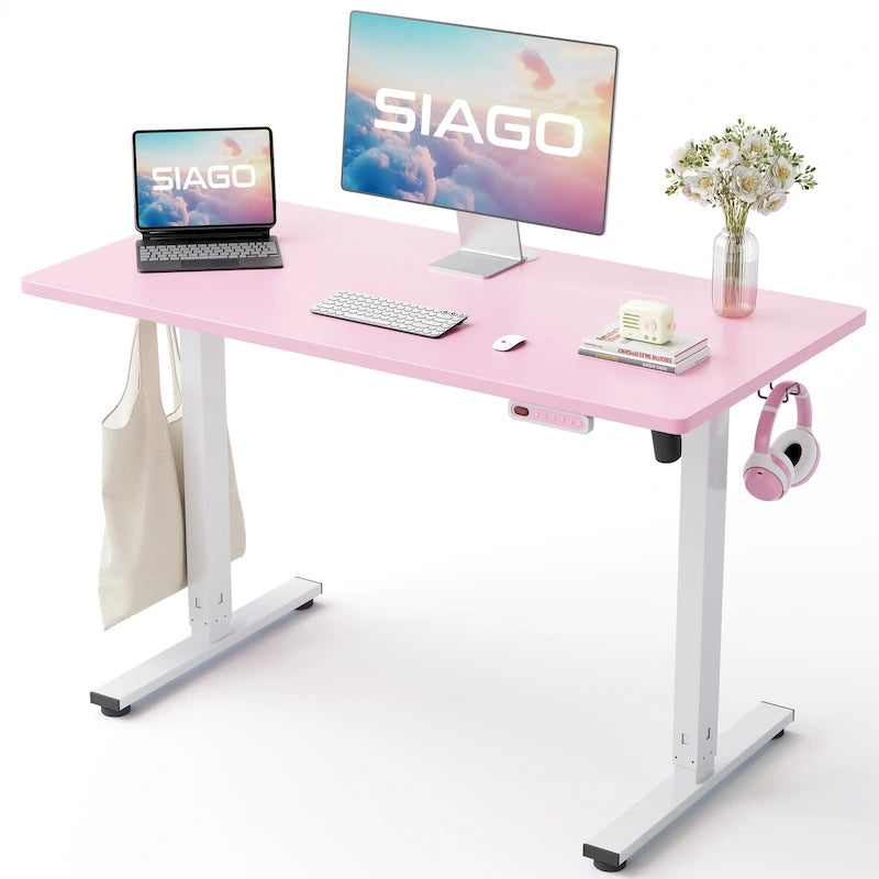 Bureau d'ordinateur 48 x 24 pouces, électrique, réglable en hauteur