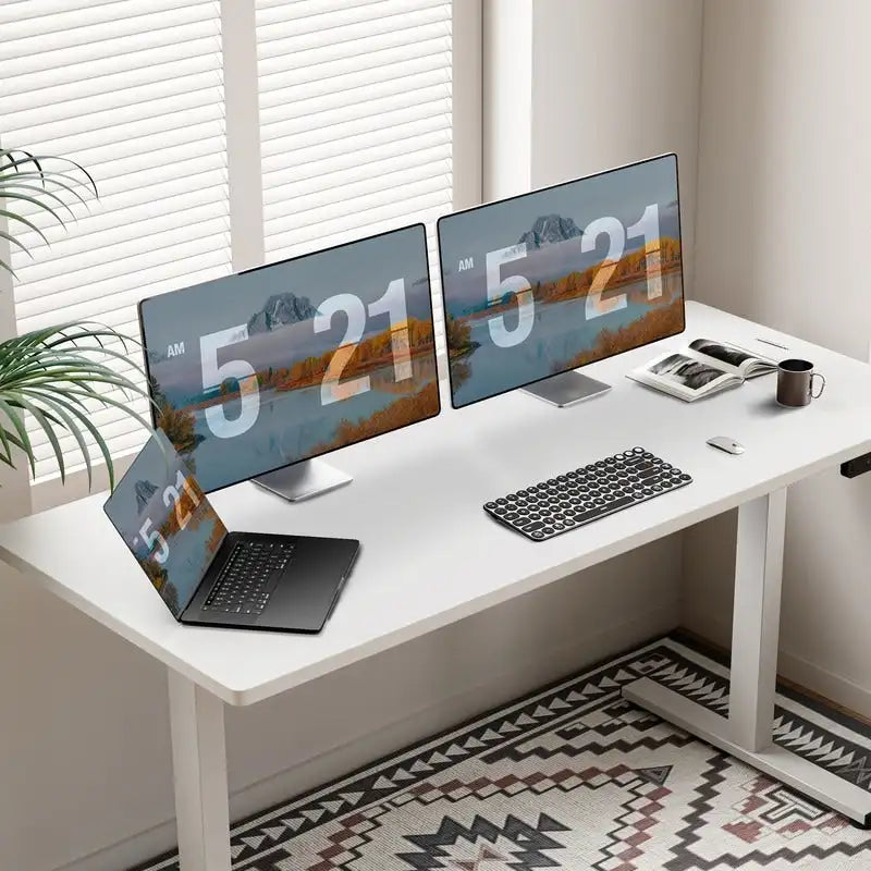 Bureau d'ordinateur 48 x 24 pouces, électrique, réglable en hauteur