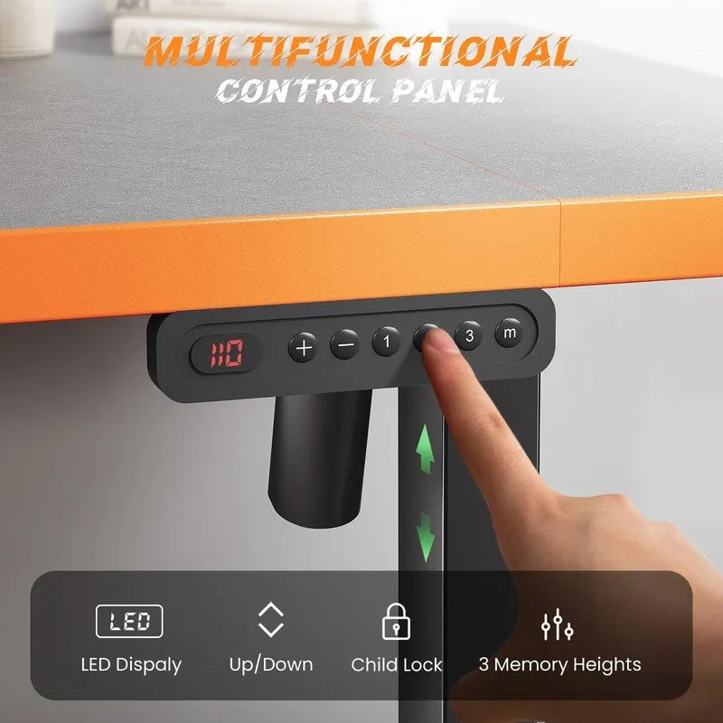 Bureau d'ordinateur 48 x 24 pouces, électrique, réglable en hauteur