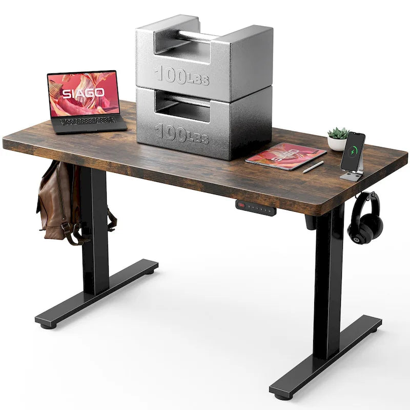 Bureau d'ordinateur 48 x 24 pouces, électrique, réglable en hauteur