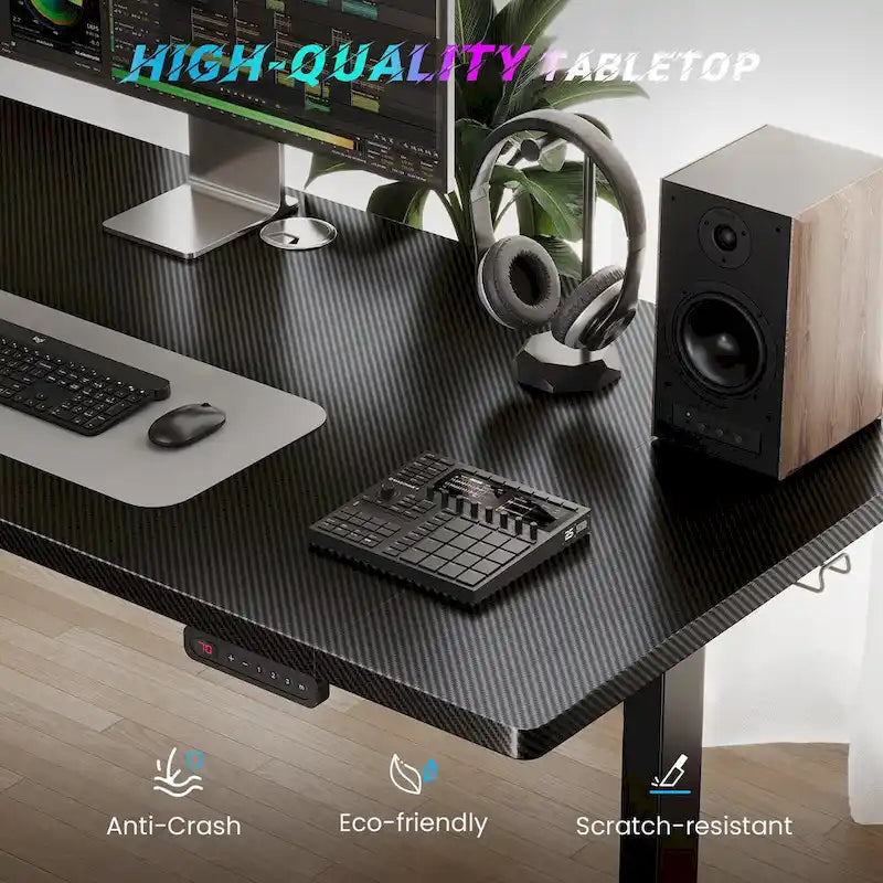 Bureau d'ordinateur 48 x 24 pouces, électrique, réglable en hauteur