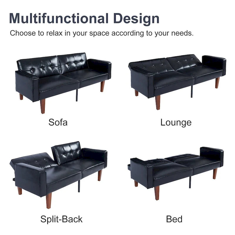 Canapé-lit futon en mousse à mémoire de forme convertible pour salon - 68.11*30.11*28.74