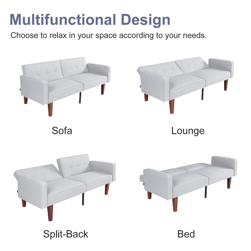 Canapé-lit futon en mousse à mémoire de forme convertible pour salon - 68.11*30.11*28.74