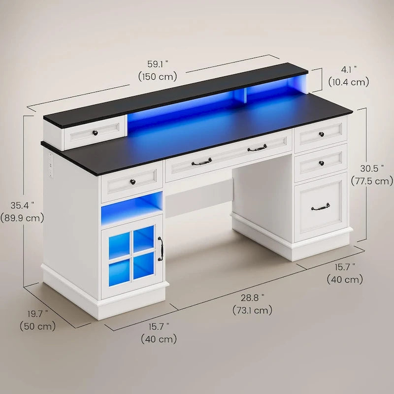 Tiroirs de bureau de direction Meuble de rangement pour bureau à domicile